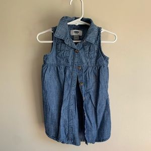 Old Navy Button Shirt Tank Dress Denim Chambray